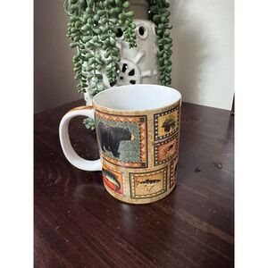 Indaba Cream Ceramic Coffee Mug with Gold Heart Accent Hand Wash Only NEW
